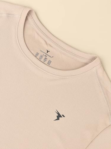 Image of TECHNOSPORT Men's Slim Fit Polyester Activewear Sports T-Shirt with Moisture-Wicking Comfort for Workout, Running & Gym