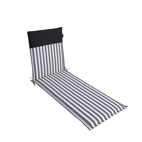 LILENO HOME Cuscino per sedia a sdraio e da spiaggia (190 x 60 x 5 cm), colore nero