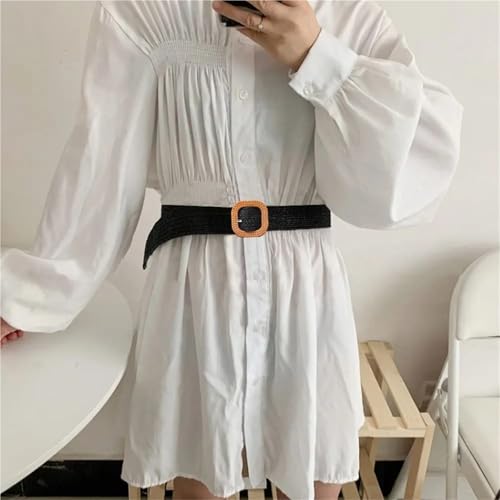 Straw Boho Belt Fashion Wide Waistband Female Waist Belt Braided Belts for Women Summer Patchwork Straw Woven Belt3