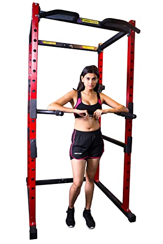 Image of Gamma Fitness Power Squat Rack PR-04 - Heavy-Duty 2.5 x 2.5 inch Frame with Inter-Locking Attachment Mechanism