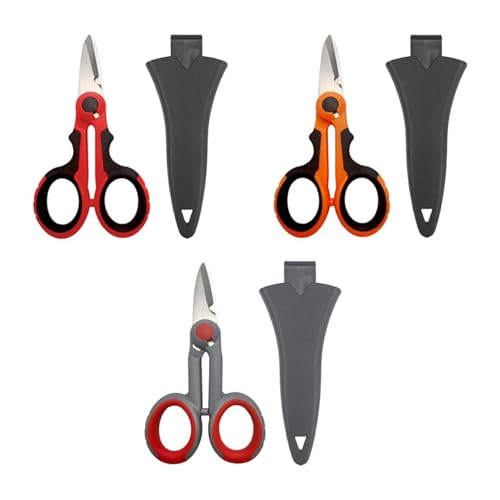SagaSave 3 PCS Forbici da Elettricista con Copertura Protettiva, Tagliacavi in Fibra Resistente Antiscivolo, Forbici Elettricista per Lenza da Pesca, Treccia Di Filo