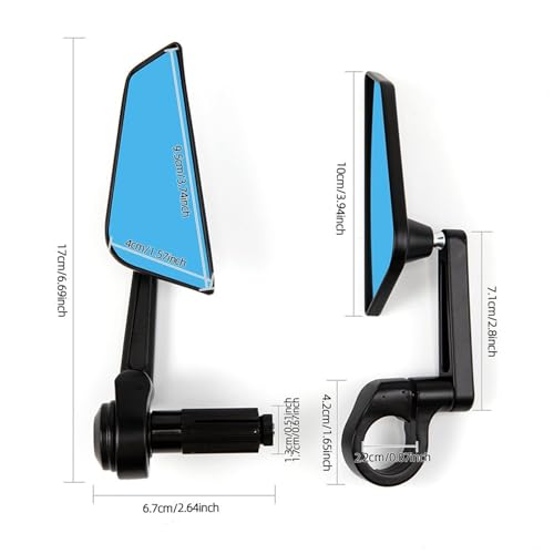 Espejo retrovisor de manillar de 22mm para Yamaha XVS950 y XV1900 con anclaje universal de motocicleta 3