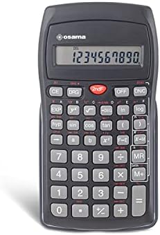 Osama - Calculadora Cientifica Escuela Ideal Como Accesorios y Material Oficina, Con 56 Funciones, 10 Cifras en Mantissa y 2 en Exponente - Calculadora Científica Con Funda Rígida Corredera, Negro