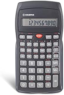 Osama - Calculadora Cientifica Escuela Ideal Como Accesorios y Material Oficina, Con 56 Funciones, 10 Cifras en Mantissa y 2 en Exponente - Calculadora Científica Con Funda Rígida Corredera, Negro