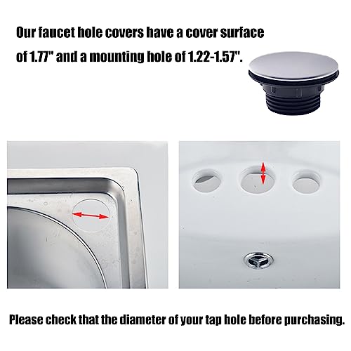 2 Pack Kitchen Faucet Hole Covers, Stainless Steel Sink Hole Plate Plug Covers, Blank Metal Plugs for Dia 1.2 to 1.6 inch (45mm) - Image 4