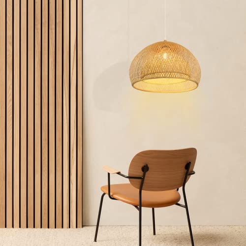 Arturesthome Bamboo Pendant Light For Kitchen Island, Wicker Chandelier Lighting, Handmade Woven Hanging Ceiling Light Lampshade For Living Room Bedroom #TOP1