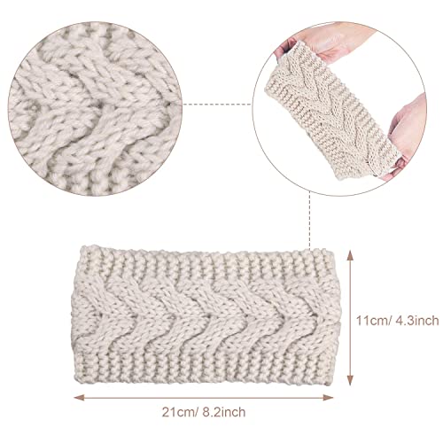 Pangda 6 Pieces Women's Cable Knitted Headbands, Winter Chunky Ear Warmers Suitable For Daily Wear And Sport (Assorted Color) #TOP1
