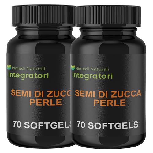 Semi Di Zucca 140 Perle | Softgels con Olio Spremuto a Freddo ricco in Acido Linoleico Oleico Omega 3-6-9 - Una Softgel al Giorno