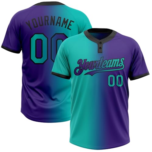 Custom Softball Jerseys Team Uniforms for Men Women Youth Boys, Personalized Gradient Baseball Shirts Stitched Name miniatura 1