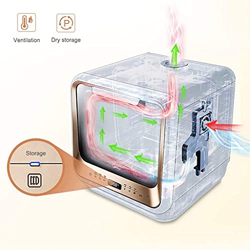 Volledig geïntegreerde vaatwasser, 5 programma's, 4 sets, energiebesparende vrijstaande vaatwasser, Home Kitchen Compacte vaatwasser-220V - Afbeelding 5