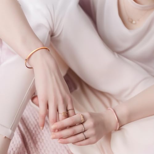 Dainty Gold Bar Bracelet for Women Simple Delicate Thin Cuff Bangle Hook Bracelet 18K Gold Plated Handmade Minimalist Jewelry4