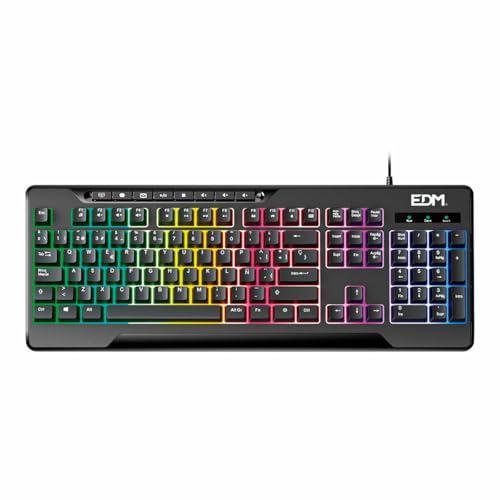 EDM Gaming Keyboard 07751 for Players Black QWERTY Spanish