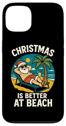 Christmas Is Better at Beach �g���s�J�� �T���^ �o�P�[�V���� �z���f�[ �X�}�z�P�[�X iPhone 13 �p