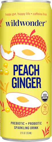 Wild Wonder Organic Peach Ginger Prebiotic & Probiotic Drink, 12 FZ