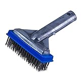 Cepillo de piscina de acero inoxidable | Cepillo de limpieza de piscinas enterradas | Herramienta de limpieza de paredes de piscina, cepillo de esquina de acero inoxidable para piscinas, mantenimiento