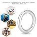 12 x 50mm Stainless Steel 304 Round Ring Welded Steel O-Ring O Round Ring Polished Circle Metal Round Rings Smoothing Welded O-Ring for Strapping Binding Camping Dog Leashes, Luggage Accessories