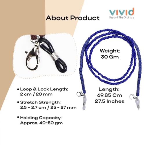 Image of Unisex Specs Holder Hook & Loop Anit Slip Eyewear Lanyard Nylon Strap Chain
