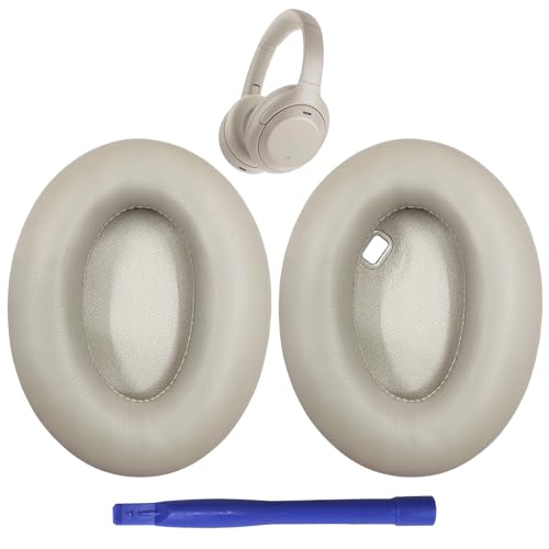 MusiDianTang Almohadillas de repuesto para auriculares Sony WH-1000XM4 (WH1000XM4), almohadillas con espuma de aislamiento de ruido, grosor añadido, sin afectar al sensor (dorado)