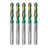 WEXWE Tools Ball Nose Carbide End Mill, DLC Coating, CNC Cutting Tools for Aluminum and Wood Cutting, 3D...