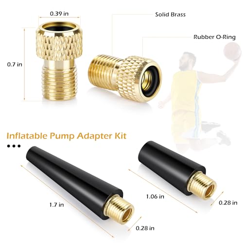 Ball Pump Needles, Tire Valve Stem Caps, Presta to Schrader Valve Adapters, Balloon Inflation Nozzles, Heavy Duty Air Pump Needles Compatible with Hand and Electric Pump, 24Pcs Pump Accessory Kit - Thumbnail 3