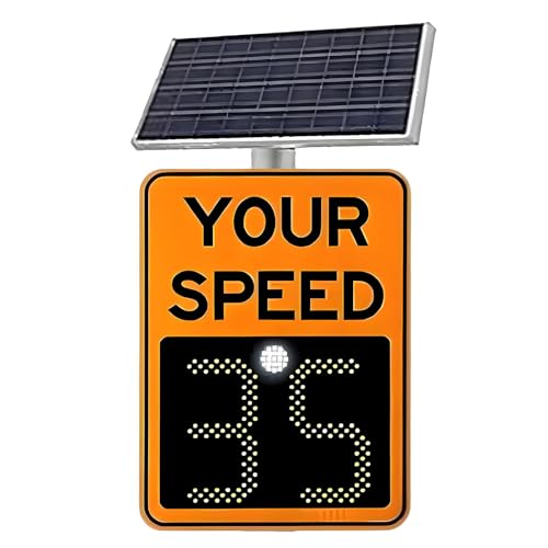 Solar Powered LED Speed Limit Sign - 50x70cm Traffic Warning Device for Speed Feedback & Monitoring, Enhance Road Safety, Durable & Eco-Friendly Traffic Control Solution