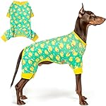 KYEESE Dog Pajamas Velvet Dog Pajamas Large Sized Dogs Comfy Pets Costume Soft Dogs Clothes Pet Onesie Yellow Ducks Pet Coat Stretchy Pets Body Suits After Surgery, 3X-Large
