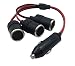 CERRXIAN 1 to 3 Car Cigarette Lighter 12v 24v Power Charger Adapter 3-Way Socket Splitter Female Socket Plug Connector Adapter