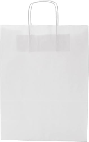 Miniatura 9 de JET PAPER BAGS Bolsas de regalo de papel kraft virgen de 10 x 5 x 13 pulgadas con asas trenzadas a granel. Ideal para bricolaje, negocios, comida