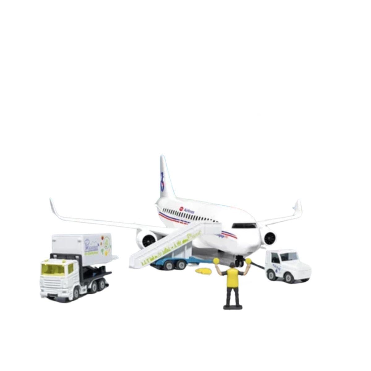 SIKU 5412F Avion de Ligne Francais en Plastique avec Accessoires, Blanc, modèle Jouet avec véhicule-Guide, LED