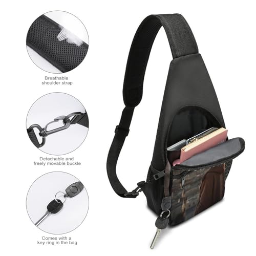 Mochila tipo sling banda cruzada para senderismo casual miniatura 4