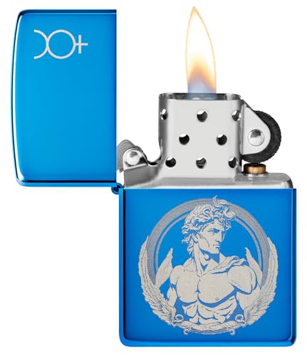 Encendedor Zippo Metal Azul Brillante Talla Estándar miniatura 3
