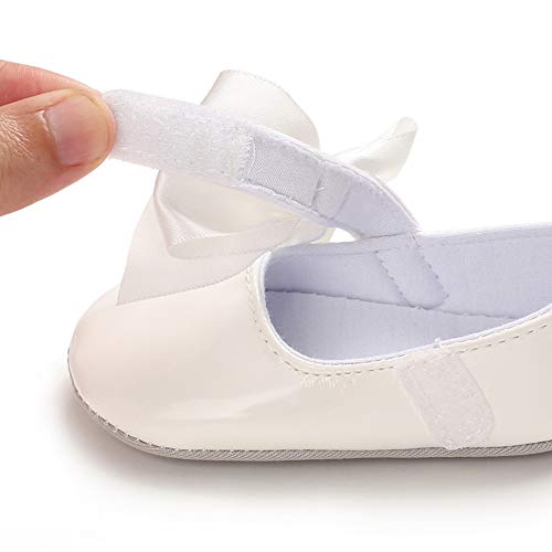 Baby Girls Mary Jane Flats Non-Slip Soft Rubber Sole Bowknot Princess Dress Crib Shoes For Toddler First Walkers 12-18 Months Infant #TOP6