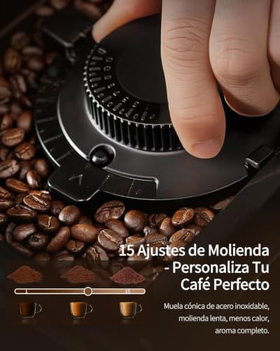 Cafetera superautomática con control PID y doble caldera, alta precisión para espresso 8
