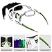 ROCKNIGHT Surfing Sunglasses Sports Sunglasses for Women Polarized UV Protection Fashion Mirrored Green Sunglasses White Frame