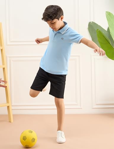 Image of Amazon Brand - Symbol Boys Cotton Rich Solid Polo Tshirt | Collar Tshirts | Half Sleeves | Plain-Regular Fit