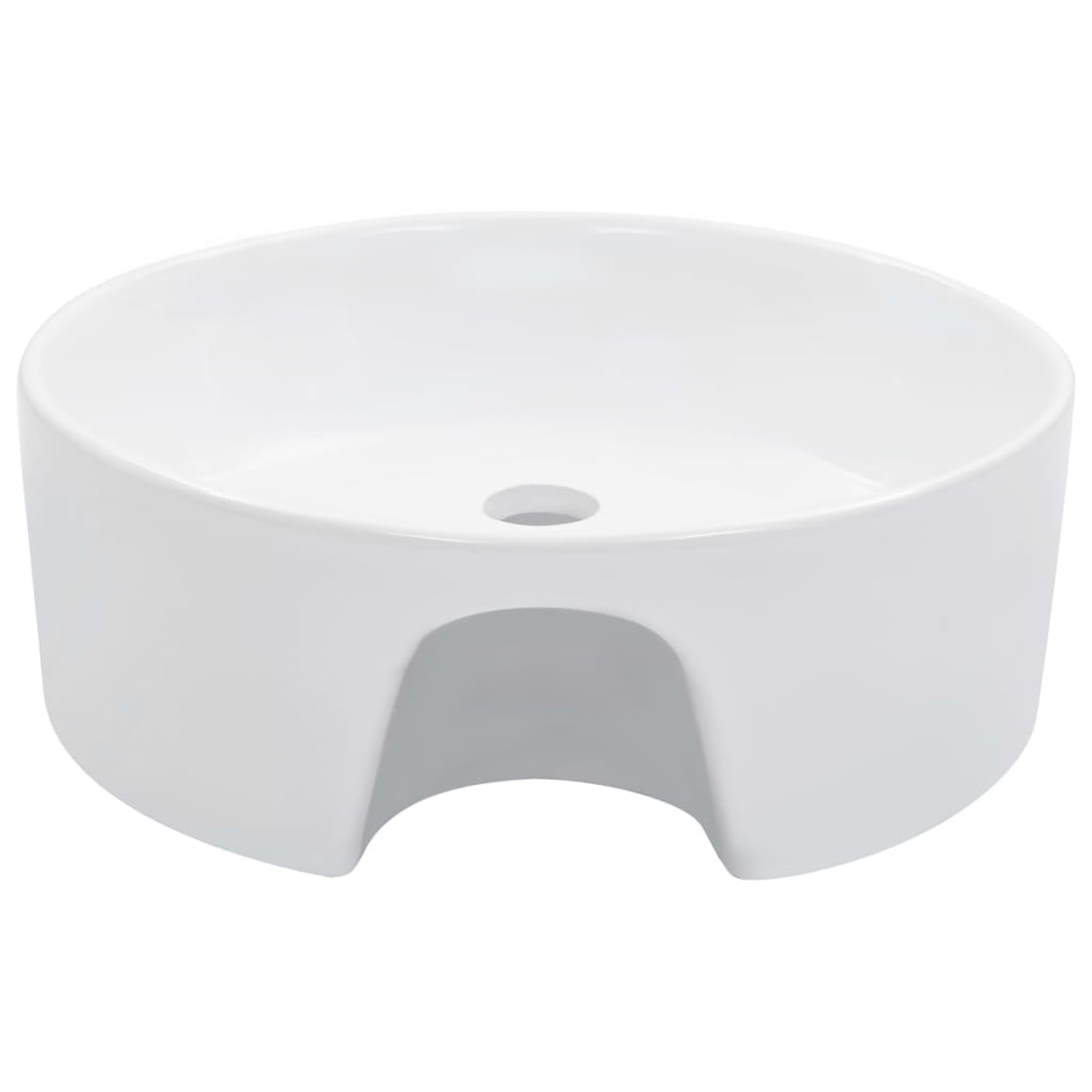 Homgoday Lavabo con rebosadero 36 x 13 cm de cerámica blanca