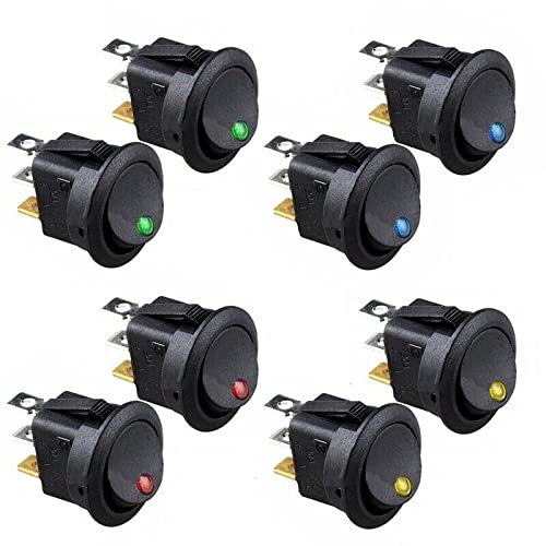 Interrupteur 12V LED étanche roud commutateur bouton marche arrêt pour voiture marine