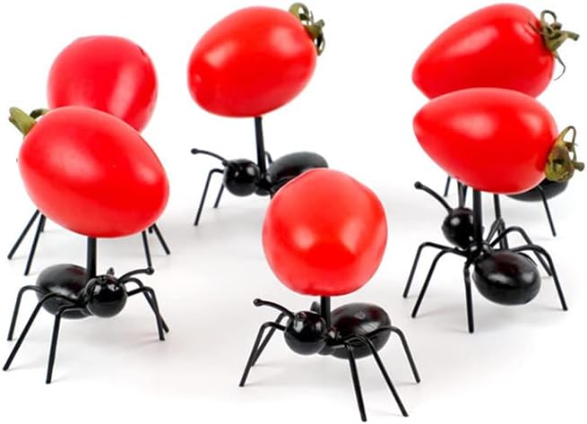 Miniatura 2 de 12 palillos de dientes para hormigas, alimentos, frutas, decoración de hormiga en forma de hormigua, tenedores, aperitivos, pasteles, postres,