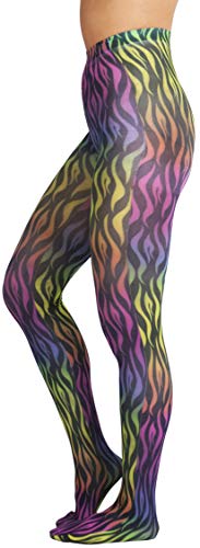 Image of ToBeInStyle Women's Vibrant Multicolor Animal Print Pantyhose Assorted Hosiery