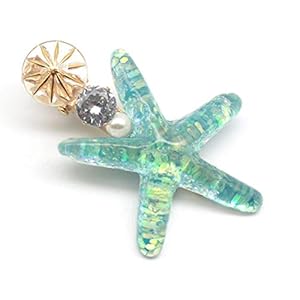 Starfish Hair Clips Pearl Hair Pins - for Women Girls,Blue Color Starfish Hairpin Star Hair Clip, Barrette Styling Hair Accessories