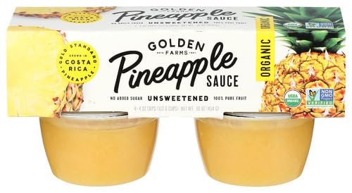 Golden Farms Organic Pineapple Sauce Cups 4 Pack 16 Oz (Pack of 9)