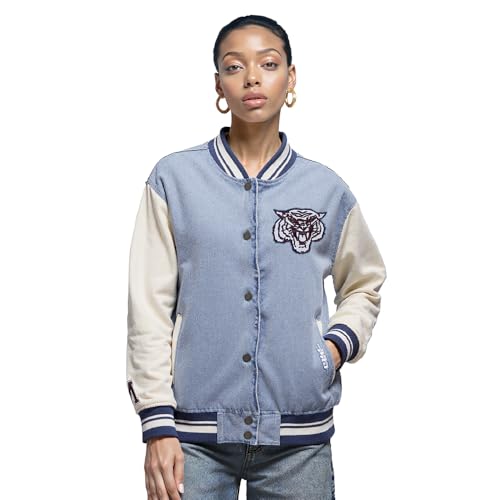 Pro Standard Womens Morehouse Maroon Tigers Varsity Blues Jacket Denim/Linen M
