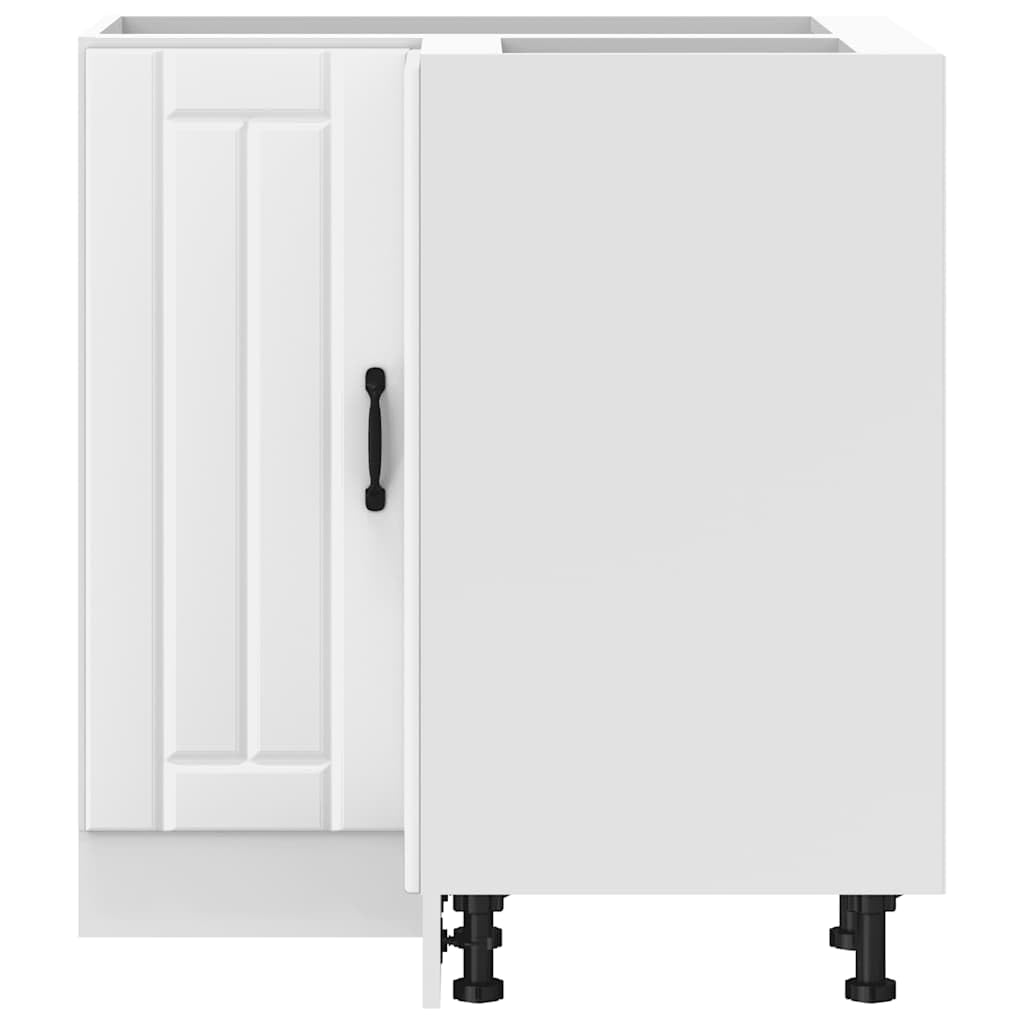 Lucca - Mobiletto angolare da cucina in legno, 75,5 x 75,5 x 81,5 cm, con piedini regolabili, spazio per armadio da cucina, dispensa, cassettiera, ideale come mobile salvaspazio