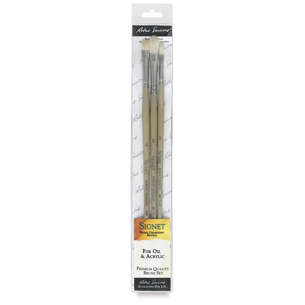 Robert Simmons by Daler-Rowney Signet Selection Set 1, Set of 3 Long-Handled Chungking Brushes (222300002)