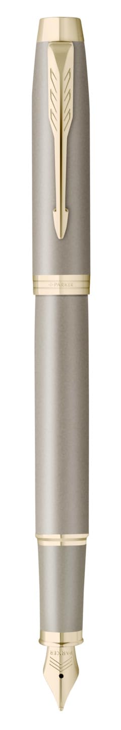 PARKER IM Schreibset Kugelschreiber + Füllfederhalter mit individueller Gravur – Personalisierter Luxus Stift – The Finishing Touch Collection Geschenk für Hochzeit, Geburtstag, Büro (Sandstone)