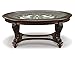 Signature Design by Ashley Norcastle Vintage Oval Coffee Table with Beveled Glass Top & Scrollwork Legs, Dark Brown