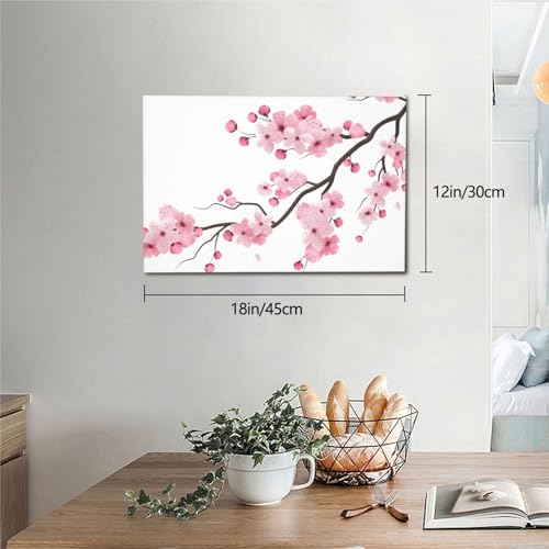 Art mural fleurs de cerisier déco zen pour chambre et bureau