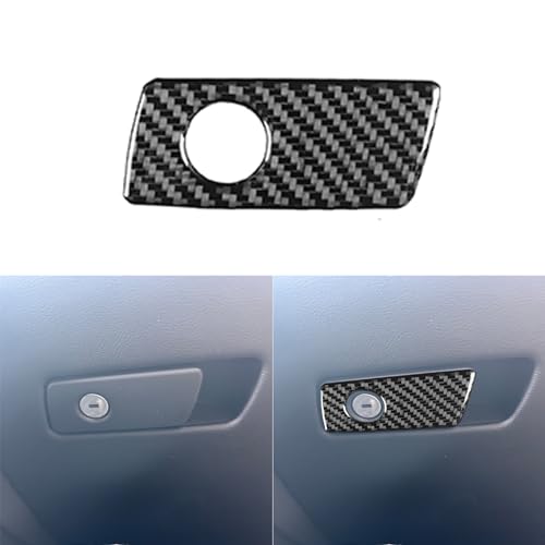 PJFUS Real 3K Black Carbon Fiber Car Co-Pilot Glove Storage Box Keyhole Panel Trim Sticker Auto Interior Accessories Compatible with Cadillac CT5/CT5-V/CT5-V Blackwing 2019 2020 2021 2022 2023 2024