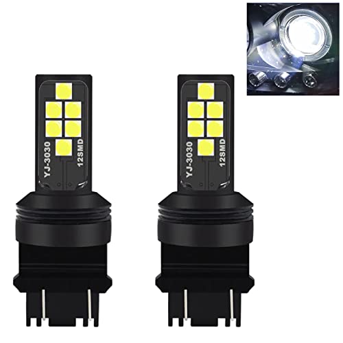 SOCAL-LED LIGHTING 3156 3157 White LED Turn Signal Bulb Advanced 3030 SMD Bright Colorful DRL Brake Lamp Parking Tail Light, Pack of 2