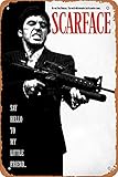 QLANQINS Retro Metal Sign Scarface Movie Poster for Cafe Bar Man Cave Office Home Wall Decor Vintage Tin Sign 12 X 8 inch